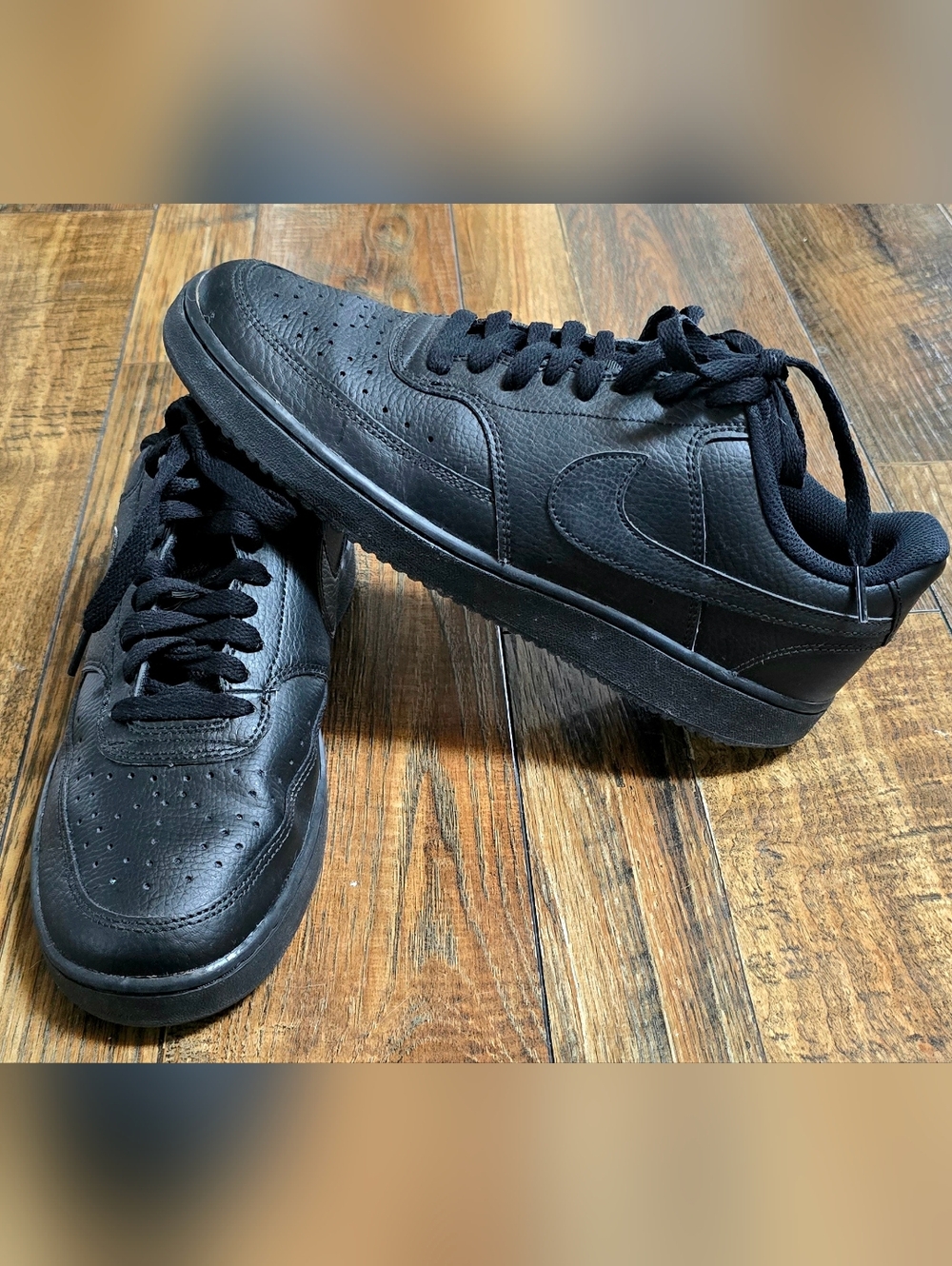 Nike Men's Court Vision Low - Triple Black, 9.5